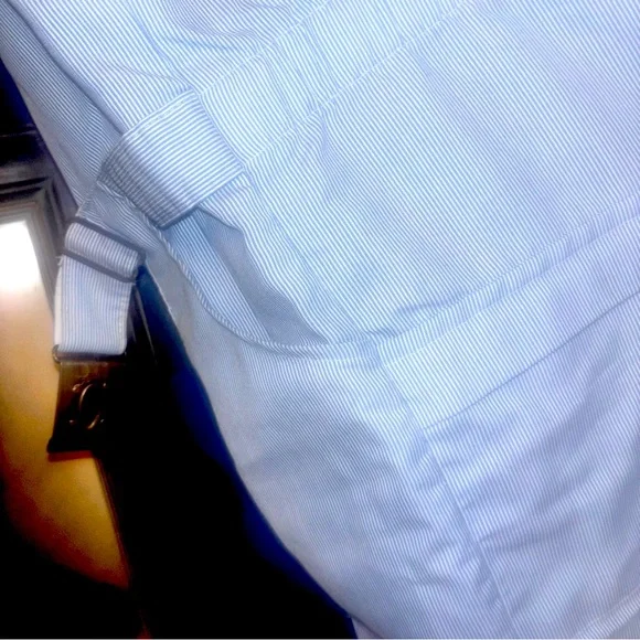 ORIG VTG Bill Parry Pinstriped Seersucker leisure suit with bronze buckle - Picture 13 of 15